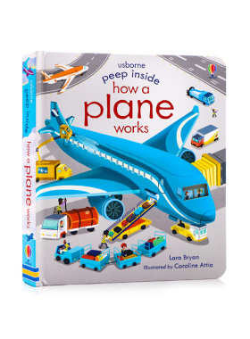 英文原版正版 Usbrone偷偷看系列 飞机的工作原理 Peep Inside How A Plane Works 飞机科普翻翻书 英语启蒙绘本洞洞书纸板书