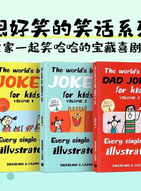 很好笑的笑话1-3册英文原版 The Worlds Best Jokes for Kids Vol 1-3 脑筋急转弯全家一起笑哈哈的宝藏喜剧书儿童插图幽默笑话书