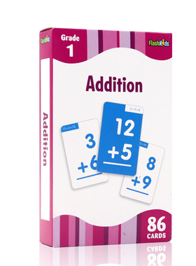 进口英文原版正版 Addition Flash Kids Flash Cards 86张卡片 幼儿启蒙字卡