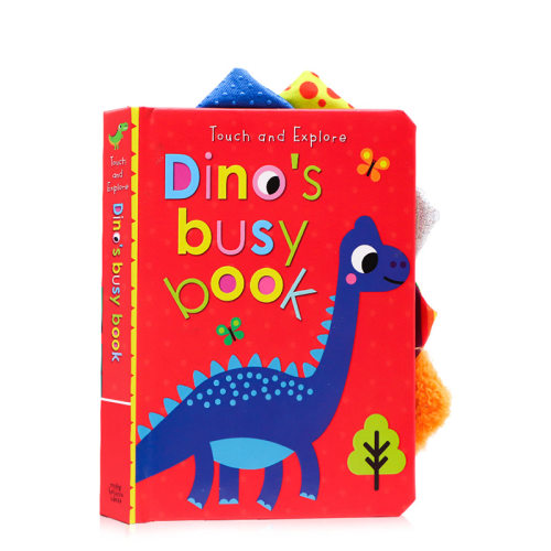 瑕疵 英文原版绘本 恐龙探索触摸书Touch and Explore Dino’s Busy Book 亲子共读触摸感知 趣味图画书 低幼儿童英语启蒙绘本