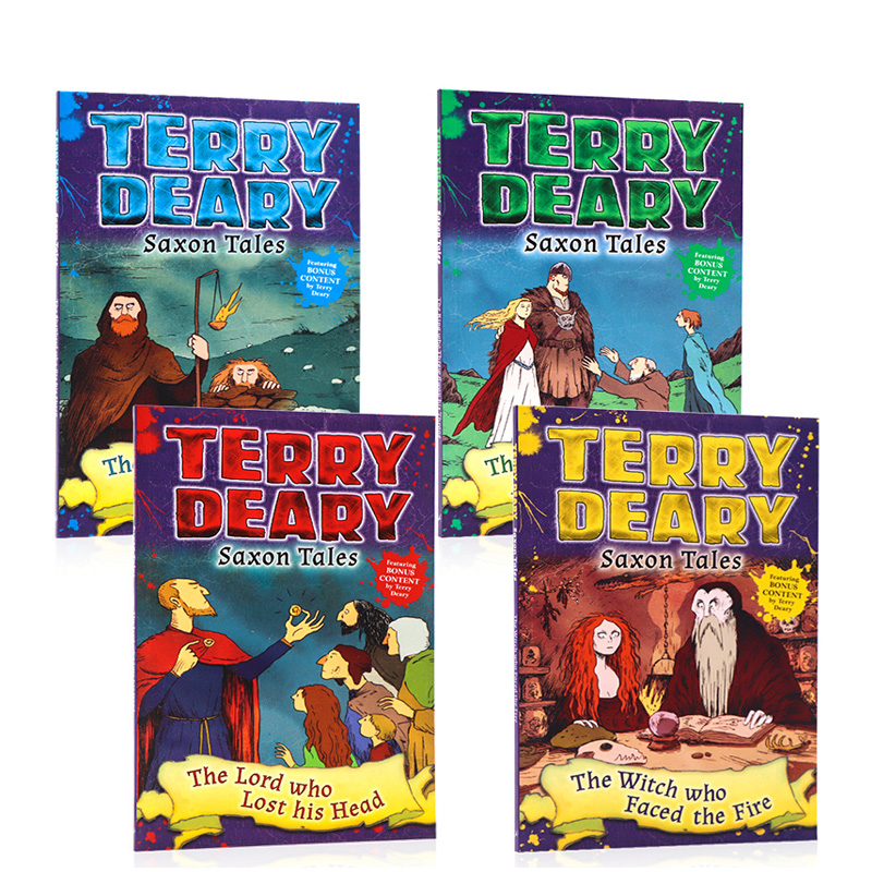 进口英文原版正版 Terry Deary's Historical Talesy Saxon Tales 撒克逊人故事4册儿童章节桥梁小说故事百科全书可怕的历史同作者