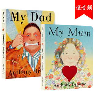 我爸爸我妈妈两2册纸板书英文原版 Anthony 绘本 mymum mydad Browne安东尼布朗低幼英语启蒙 Mum Dad 6岁