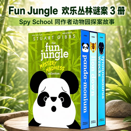 欢乐丛林4-6册盒装 英文原版 The FunJungle Mystery Madness Collection 小学生英语课外读物悬疑探案故事动物科普 蓝思780L-850L