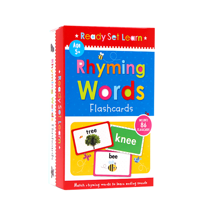 进口英文原版正版 Flash Cards 配套字卡Rhyming Words Flashcards韵律词押韵词学习卡片学前启蒙高效英语闪卡高频词