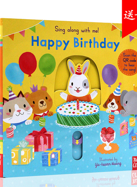 进口英文原版绘本 sing along with me We Happy Birthday 生日快乐 童谣纸板机关操作书 低幼儿英语启蒙趣味玩具书