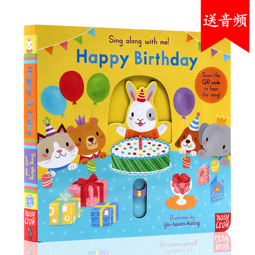 进口英文原版绘本 sing along with me We Happy Birthday 生日快乐 童谣纸板机关操作书 低幼儿英语启蒙趣味玩具书