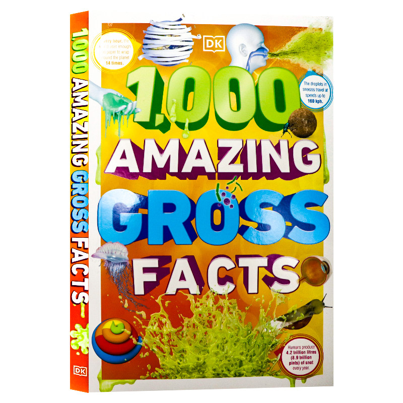 DK出品1000个令人吃惊的恶心事实 英文原版1000 Amazing Gross Facts 图解科普百科认知图书中小学生课外阅读趣味读物进口英语书籍