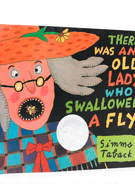 凯迪克奖绘本 吞苍蝇的老太婆 There Was An Old Lady Who Swallowed A Fly英文原版绘本儿童英语启蒙阅读图画故事书Simms Taback