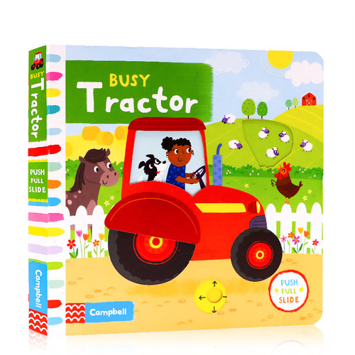 进口英文原版正版 Busy Tractor 忙碌的拖拉机 幼儿机关操作活动游戏纸板玩具书 儿童英语启蒙绘本 亲子阅读 Busy系列