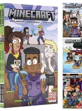 我的世界漫画3卷合售 英文原版漫画书 Minecraft Volume 1-3青少年课外阅读儿童冒险故事书插图漫画绘本8-12岁儿童冒险漫画故事书