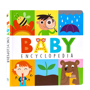 大开纸板图画书 正版 百科全书 进口英文原版 Encyclopedia Baby 4岁婴幼儿童早教启蒙认知单词学习科普百科书籍 宝宝 精装