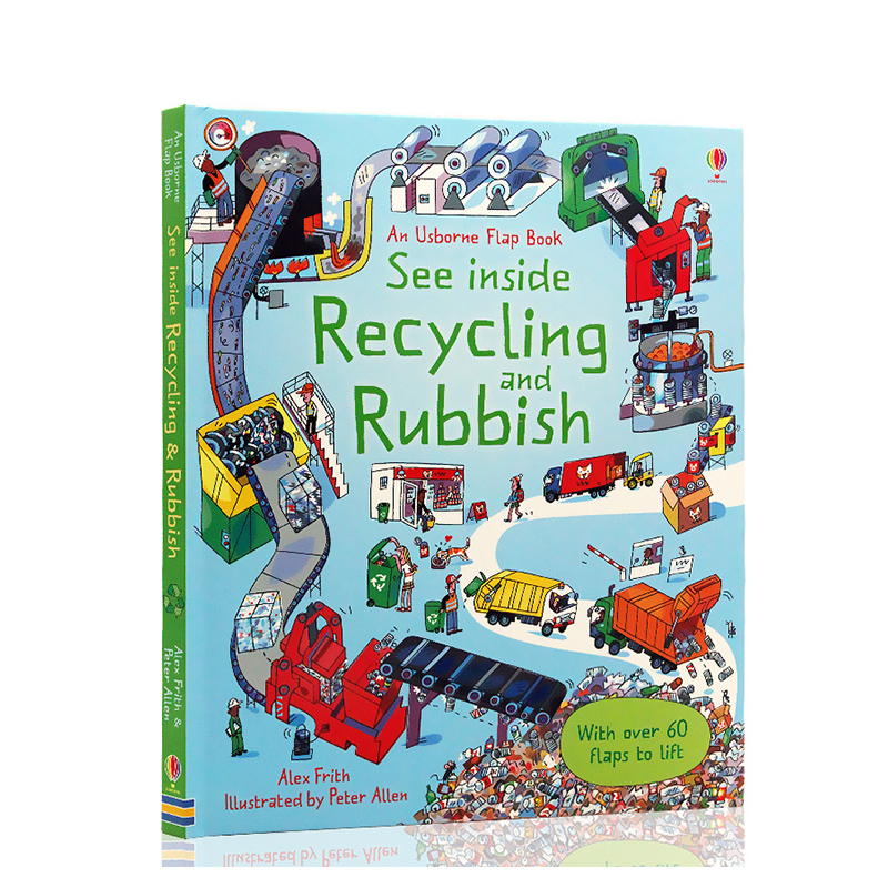 Usborne出品 See Inside Rubbish and Recycling看里面翻翻书 垃圾和回收篇 英文原版绘本 早教书科普科学知识