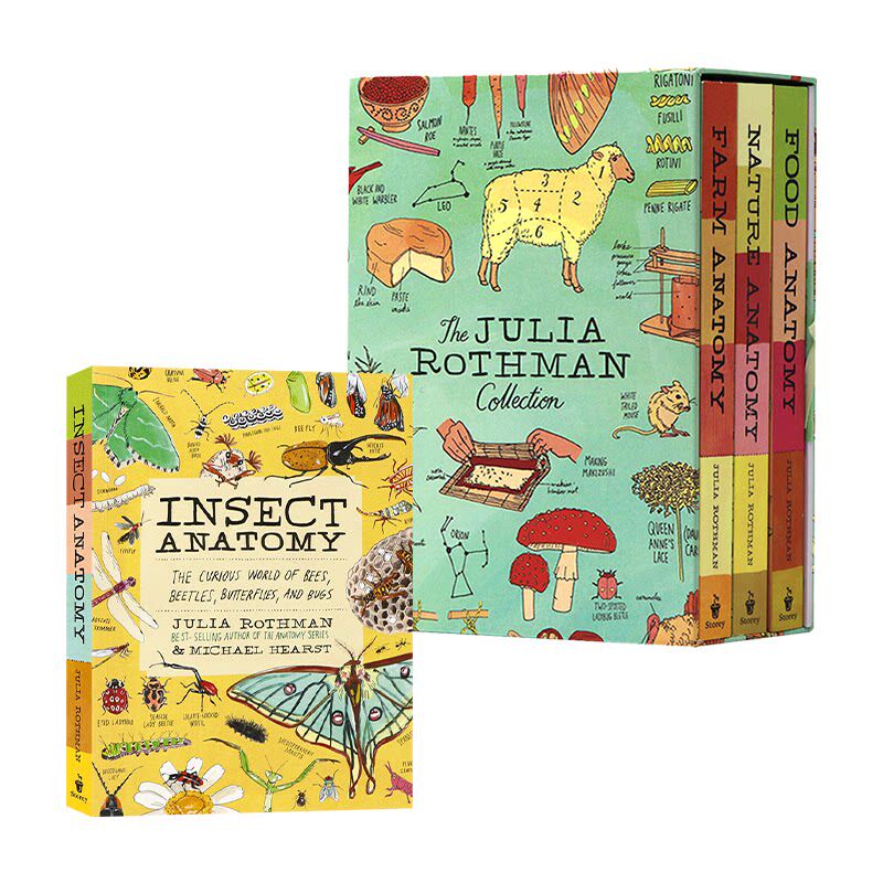 茱莉亚罗斯曼解剖学系列3册套装 昆虫解剖学 英文原版 The Julia Rothman Collection Storey Publishing 全彩插图 自然科普启蒙
