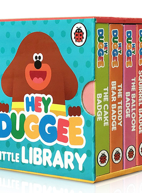 进口英文原版正版 嗨道奇狗狗老师的小小图书馆 4册纸板书盒装Hey Duggee Little Library手掌书图画故事书动画绘本 3-6岁传递友谊