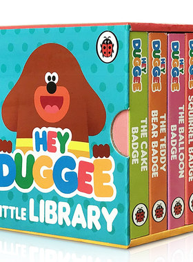 进口英文原版正版 嗨道奇狗狗老师的小小图书馆 4册纸板书盒装Hey Duggee Little Library手掌书图画故事书动画绘本 3-6岁传递友谊