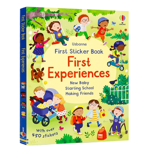 Usborne出品第一个贴纸书第一次体验英文原版绘本First Sticker Book First Experiences尤斯伯恩0-6岁幼儿宝宝趣味益智启蒙贴纸书