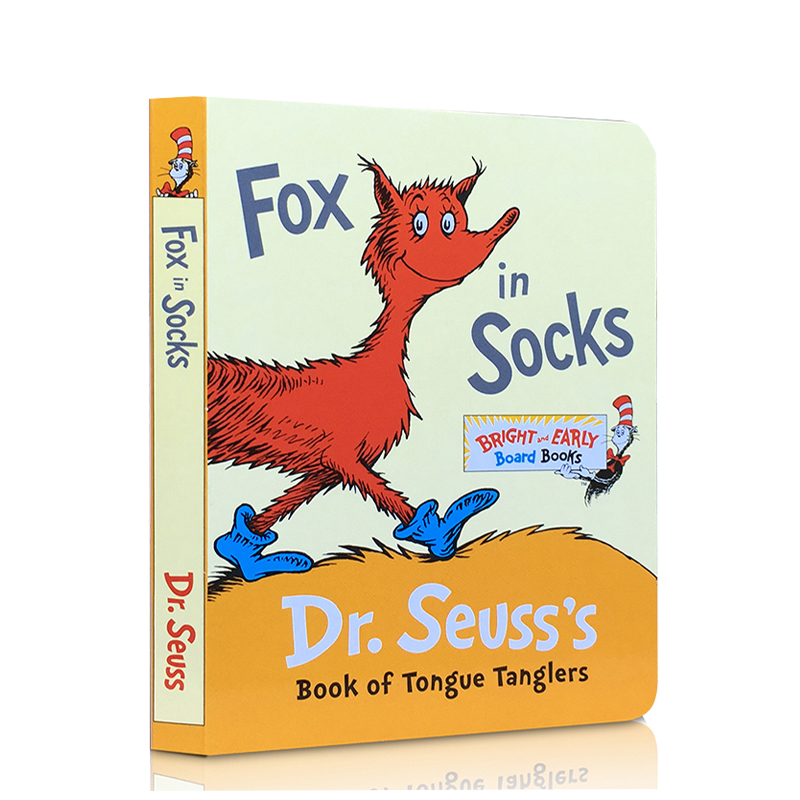 苏斯博士 Fox in Socks: Dr. Seuss's Book of Tongue Tanglers 穿袜子的狐狸  进口英文原版正版 纸板书