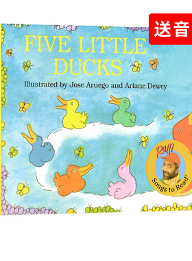 五只小鸭子纸板书拉斐唱读系列 Raffi songs to read Five Little Ducks 英文原版绘本 童谣 廖彩杏推荐同名儿童入门启蒙儿歌