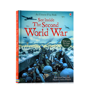 World 看里面系列 The Usborne War 儿童启蒙早教认知 See 绘本科普机关翻翻书 二战 含70个小机关 Inside 英文原版 Second