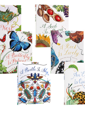 美丽成长生命科普绘本系列6册合售英文原版绘本 A Seed Is Sleepy/A Butterfly Is Patient/Nest Is Noisy pb平装大开儿童认知百科