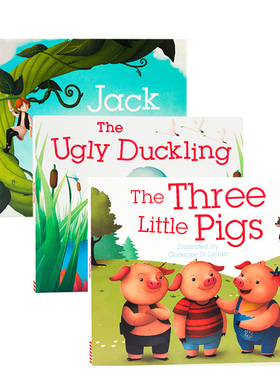 DK睡前经典童话故事3册 英文原版绘本 Ugly Duckling/The Three Little Pigs/Jack and the Beanstalk 丑小鸭幼儿启蒙早教绘本