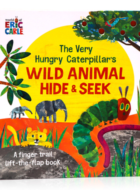 英文原版绘本 The Very Hungry Caterpillar's Wild Animal Hide and Seek 好饿的毛毛虫野生动物躲猫猫翻翻书 卡尔爷爷Eric Carle