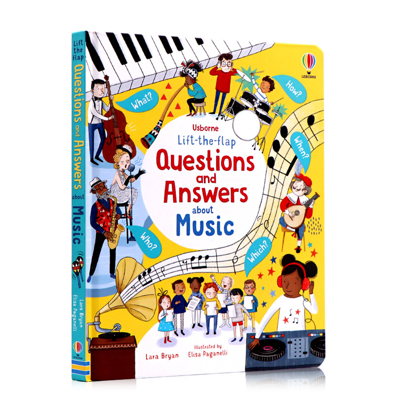 Usborne问与答系列音乐 英文原版绘本 Lift-the-Flap Questions and Answers About Music 幼儿童启蒙纸板翻翻书科普百科英语读物