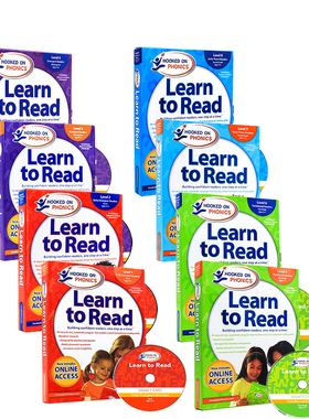 进口英文原版正版 儿童自然拼读教材迷上语音系列level1-8合售 附DVD Hooked on Phonics Learn to Read Pre-K Level1儿童语音学习
