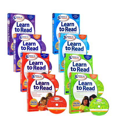 进口英文原版正版 儿童自然拼读教材迷上语音系列level1-8合售 附DVD Hooked on Phonics Learn to Read Pre-K Level1儿童语音学习