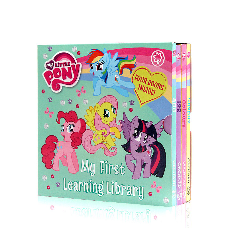英文绘本小马宝莉4册纸板 little pony abc 123 colours shapes颜色