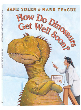 家有恐龙习惯养成图画书 英文原版绘本 How Do Dinosaurs Get Well Soon? 平装大开 家有恐龙系列