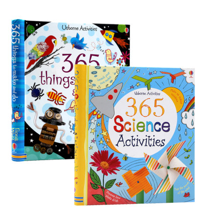 进口英文原版正版 365 Science Activities Usborne 365个科学实验游戏 things to make and do儿童科普逻辑思维练习创意手工书