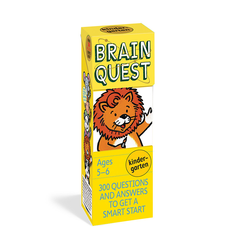 进口英文原版正版 Brain Quest for Kindergarten 智力开发卡片书 5-6岁益智 儿童启蒙开发智力问答学习英文版 大脑任务幼儿园