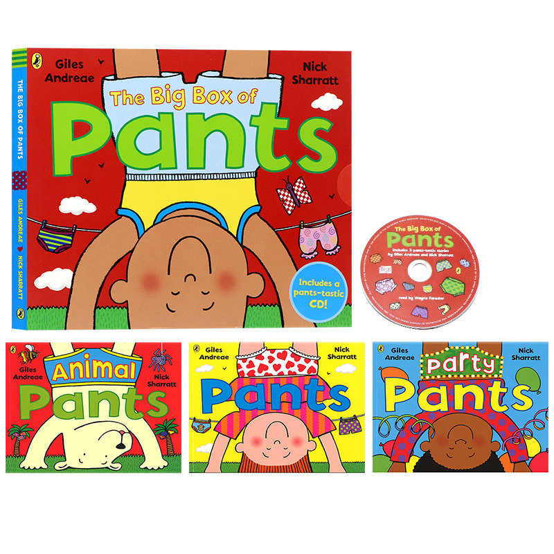 短裤嗨翻天系列3册盒装带CD The Big Box of Pants 英文原版绘本 名家Nick Sharratt儿童英语启蒙全彩逗趣幽默绘本,书籍/杂志/报纸,儿童读物原版书,淘宝优惠券,粉丝福利购,淘宝优惠卷