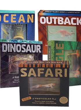 光与影视觉书系列5册 海洋丛林恐龙 会动的3D立体翻翻书 Jungle/Safari/OceanPhoticular Book英文原版绘本影像书纽约时报畅销书