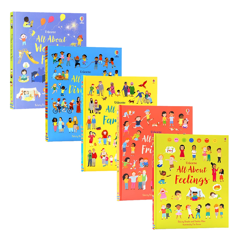 Usborne出品 All About Feelings/Families/Friends/Diversity5册 英文原版绘本 儿童交友情绪表达情商培养家庭启蒙图画书精装 书籍/杂志/报纸 儿童读物原版书 原图主图