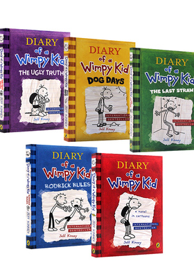 进口英文原版正版 5册合售 Diary of a Kid1-5 小屁孩日记1-5 儿童英语漫画课外读物 哭包日记系列 儿童文学章节书