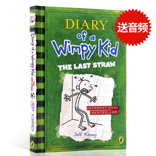 进口英文原版正版 Diary of a Kid 3小屁孩日记3 The Last Straw 哭包日记 第三本 Jeff Kinney儿童英语绘本章节书 漫画书