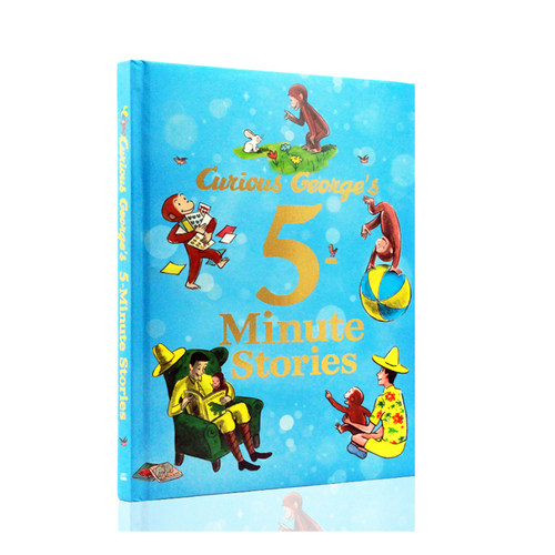 进口英文原版正版 精装绘本 curious george’s 5-minute stories好奇乔治5分钟的故事 儿童睡前故事书 亲子互动