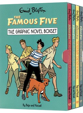 五个小伙伴历险记4册盒装漫画版 英文原版 The Famous Five Graphic Novel 4 Copy Slipcase 全彩幽默图画书小学生英语阅读书籍
