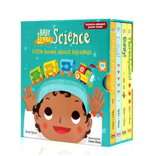 进口英文原版正版绘本萌萌的科学 Baby Loves Science 系列宝宝爱科学 探索4册纸板盒装低幼科普 儿童启蒙英语亲子读物
