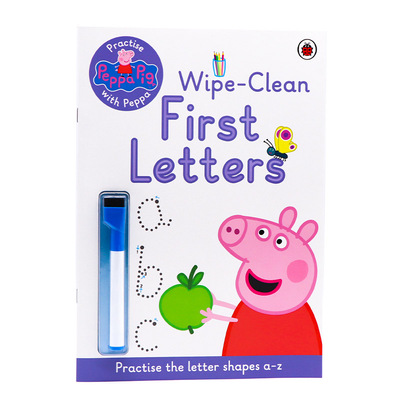 进口英文原版 Peppa Pig Practise with Peppa Wipe-Clean First Letters 粉红猪小妹 和佩奇一起填写字母 小猪佩奇 佩佩猪