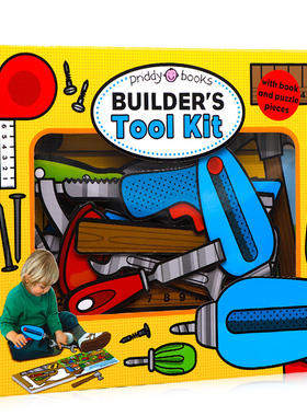 进口英文原版正版 角色扮演系列 工人的工具箱Let's Pretend Builder’s Tool Kit 绘本 拼图游戏书 活动书硬页掀翻操作书