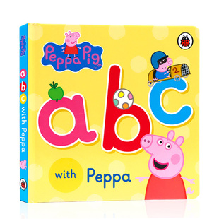 Pig Peppa abc with 亲子阅读Ladybird 跟着小猪佩奇一起学ABC Peppa粉红猪小妹认字母幼儿童启蒙认知学习纸板书 英文原版
