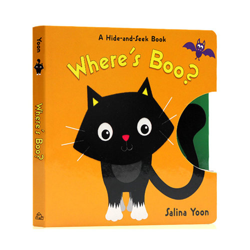进口英文原版正版 Where’s Boo 捉迷藏绘本 儿童启蒙纸板触摸书 阅读趣味图画书 亲子共读 A Hide-And-Seek Book