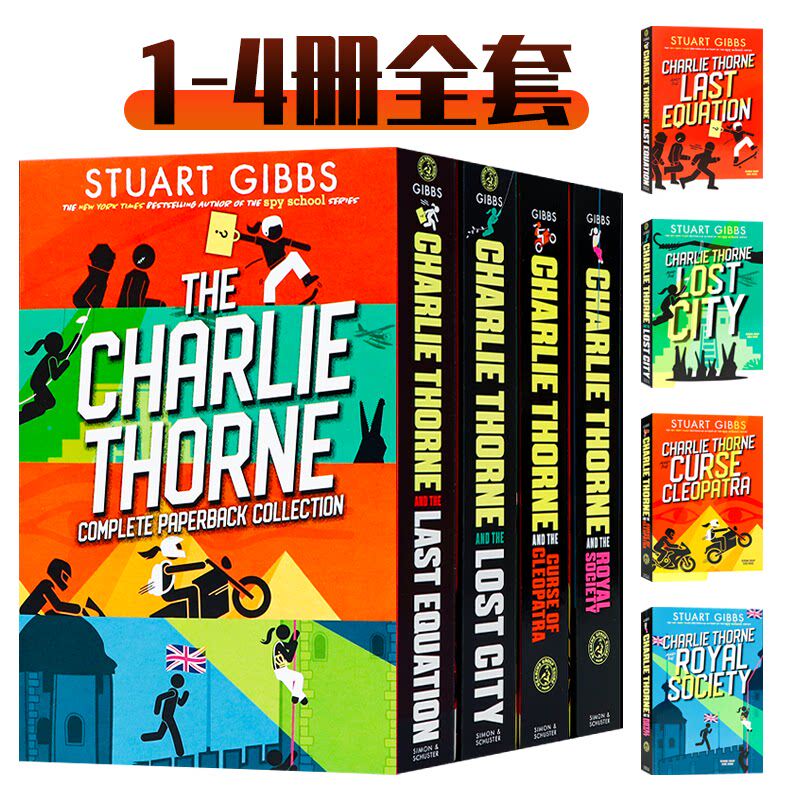 查理索恩盒装1-4册全套 英文原版 The Charlie Thorne Complete Paperback Collection 锻炼逻辑思维观察力 Stuart Gibbs 平装