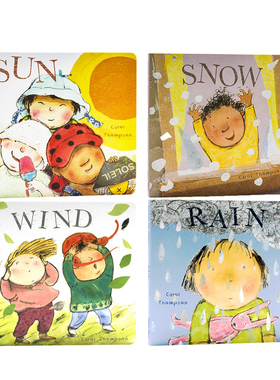 进口英文原版正版 Whatever the Weather天气认知系列4册合售 风Wind雨Rain太阳Sun下雪Snow 绘本Child’s Play 儿童启蒙图画书