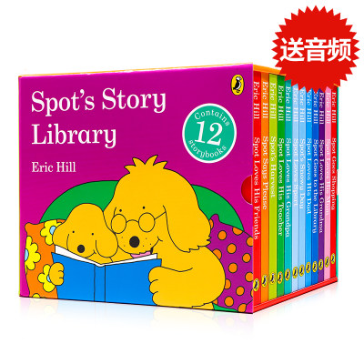 where is spot 小玻在哪里同系列 小玻小小图书馆12册礼盒装 Spot's Story Library 英文原版绘本小玻成长 原版英文书 Eric Hill