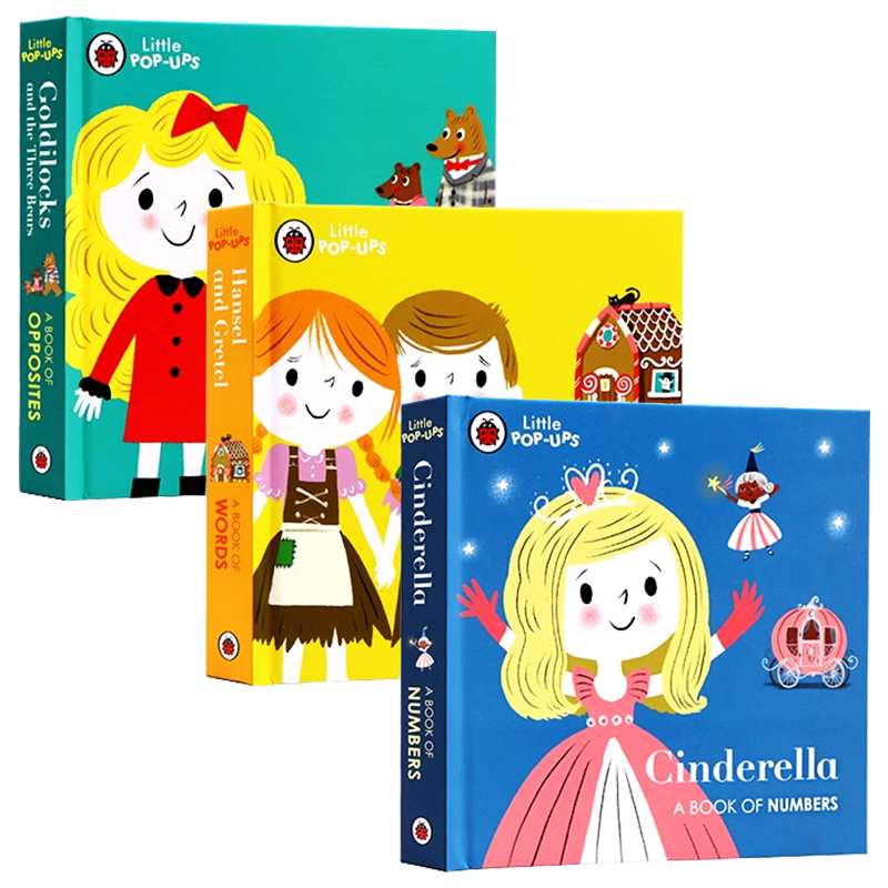 进口英文原版绘本 Little Pop-Ups 立体童话书3册 小红帽灰姑娘金发姑娘与三只熊汉斯与格瑞特 3-6岁幼儿认知启蒙 童话故事纸板书