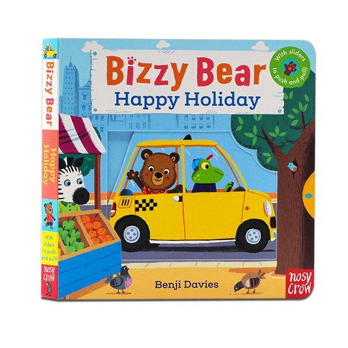 进口英文原版正版 Bizzy Bear Happy Holiday 忙碌的小熊开心假日 小熊很忙系列 幼儿童撕不烂启蒙认知绘本机关操作书 抽拉纸板书